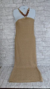 Maxi Vestido Boston Propio Crochet Para Mujer Pequeño Marrón Boho Hippie Elástico Viaje - Imagen 1 de 11