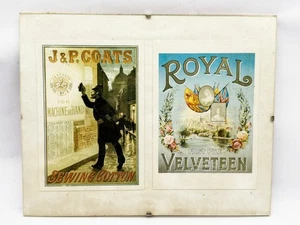 VINTAGE ADVERTISING PRINT J&P COATS SEWING COTTON ROYAL VELVETEEN - Picture 1 of 6