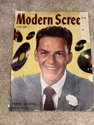 1947 JANUARY MODERN SCREEN MAGAZINE - FRANK SINATRA FRONT COVER - as is - Image 1 of 4