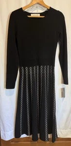 Neu mit Etikett Taylor Midi-Pulloverkleid Gr. S schwarz-weiß Design lange Ärmel Damen - Bild 1 von 17