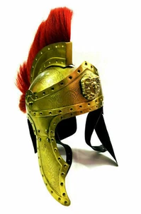 römischer Mittelalterlicher Rüstungshelm Schmerzhafter Helm mit roter Feder - Bild 1 von 2