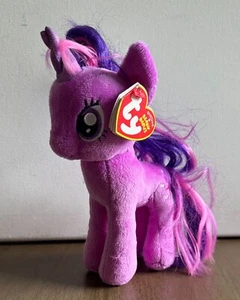 My Little Pony Twilight Sparkle TY Beanie Babies Unicorn Purple Plush 7” Toy - Picture 1 of 6