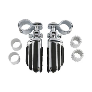 25/32/35mm Adjustable Highway Foot Pegs Clamps Fit For Harley Touring Honda - Picture 1 of 11