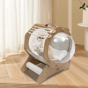 Cuccia moderna per cani gatti casa astronave animale domestico asporto capsula trasparente con cuscino - Foto 1 di 12