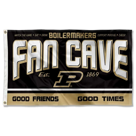 Purdue Boilermakers Fan Man Cave Large Outdoor Flag Cover