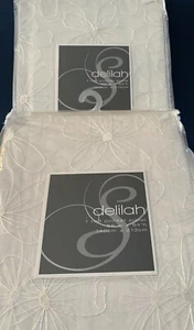 2 New Softline Delilah Rod Pocket Window Panels 56x84 Ivory Floral - Picture 1 of 5