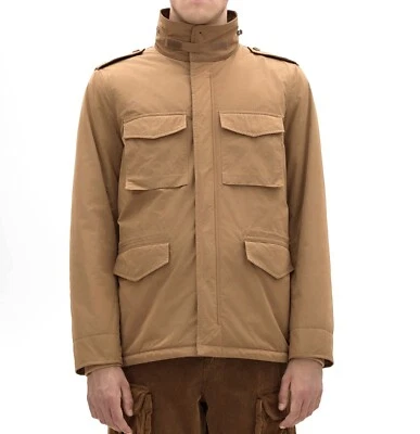 Aspesi F/W 24-25 'Minifield' Camel Tan Vento Nylon Field Jacket with Hood L New - Image 1 of 4