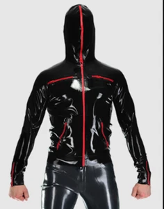 Latex Gummi Rubber Masquerade fashion Black Top Cosplay Fixed Size Men XL - Picture 1 of 1
