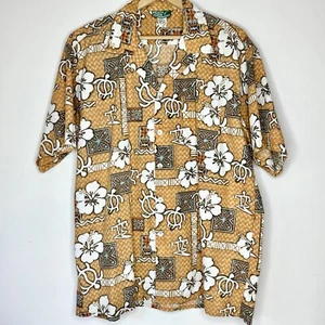 Beach Crew Men’s XL Button Up Casual Shirt Tropical Sea Turtles Floral Tiki - Picture 1 of 6