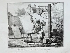 1818 Astronomo, Vernet (b1758), Engelmann, incunabo di litografia, foglio - Foto 1 di 3