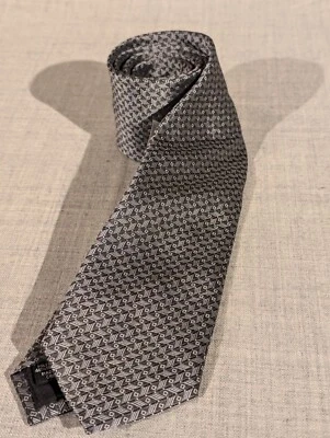 Calvin Klein Arlo Dot Men's Neck Tie Grey/Silver Silk Blend  - Image 1 of 4