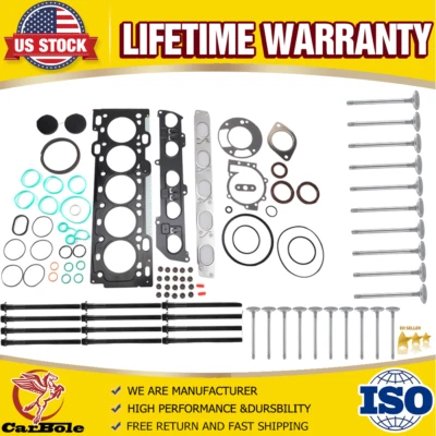 2.5L For Volvo C70 S40 S60 V50 V60 XC60 Cylinder Head Gasket Bolts & Valves Kit - Image 1 of 4