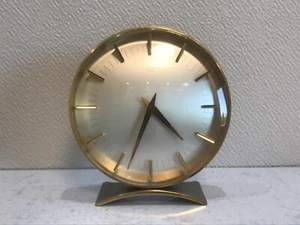 Rare Vintage JUNGHANS MEISTER Heavy Beautiful Brass Art Deco Desk Clock Serviced - Bild 1 von 6