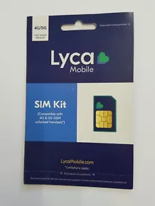 Lyca Mobile 4G LTE 5G High Speed Triple Cut Sim Card Chip For Android iPhone - Picture 1 of 2