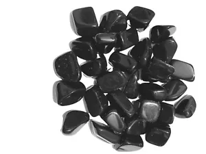 4 oz piedras caídas de ónix negro pequeños cristales de curación de Reiki de 10-20 mm enfoque de memoria - Imagen 1 de 2