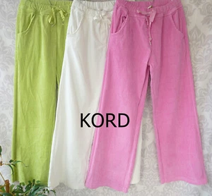 38 40 42 44 Marlene Joggpant Hose Chino Cord Kord Kordhose Palazzo WOLLWEISS - Bild 1 von 2