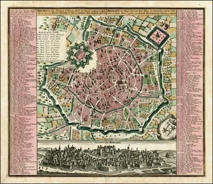 Estampado de arte en pared para el hogar - Póster de mapa vintage - MILÁN MILÁN 1730 -A4,A3,A2,A1,A0 - Imagen 1 de 1
