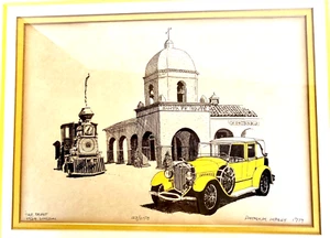 Framed Signed Litho Print 127/250 ’The Depot/1929 Lincoln’ by Patrick Kelly 1979 - Picture 1 of 9