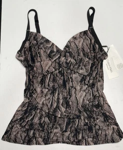 Women Swim Top Tankini By Calvin Klein Ruched Tummy Control S Built In Bra - Picture 1 of 11