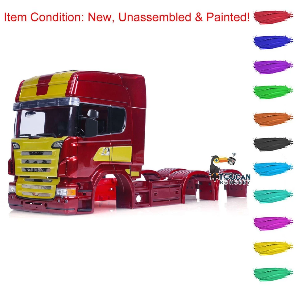 TOUCANRC RC Car Body Shell Hochdachkabine für 6x6 6x4 1/14 Traktor Truck