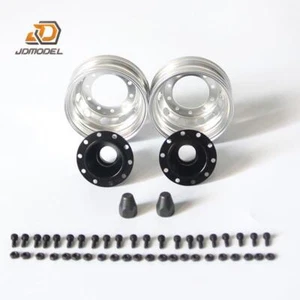 JDModel Front Wheel Metal Hub 2pc For LESU Tamiya 1/14 RC Dumper Tractor Truck - Picture 1 of 6