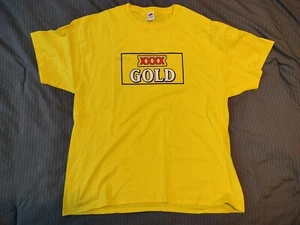 XL Men's XXXX Gold Lager Advertising T-shirt Shirt Australian Beer Yellow Nwot - Picture 1 of 9