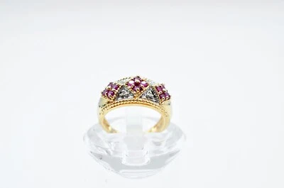14k Vintage Two Tone Gold, Diamond And Ruby Ring. 5.0gr - Image 1 of 4