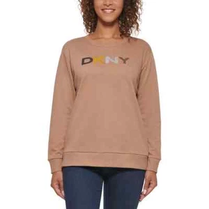DKNY Damen Pailletten Sweatshirt in Mokka Größe L - Bild 1 von 5
