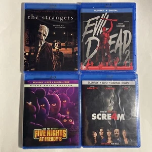 Horror 4-Movie Blu-ray Lot The Strangers/Evil Dead 2/Scream 4/Five Nights At Fre - Picture 1 of 10