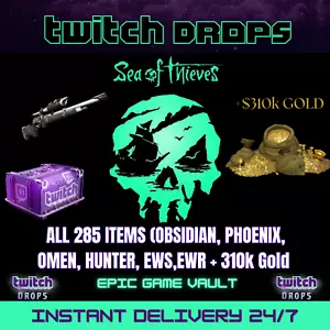 Sea of Thieves DROPS - Tutti i 290 OGGETTI + Oro 310K - Ossidiana, Fenice, Omen, Cacciatore - Foto 1 di 2