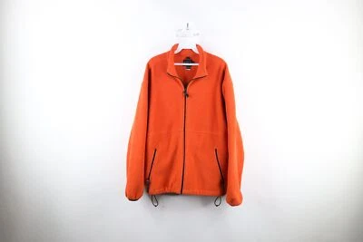 Chaqueta polar vintage años 90 J Crew para hombre talla mediana en blanco cremallera completa naranja EE. UU. Foto 1 de 4