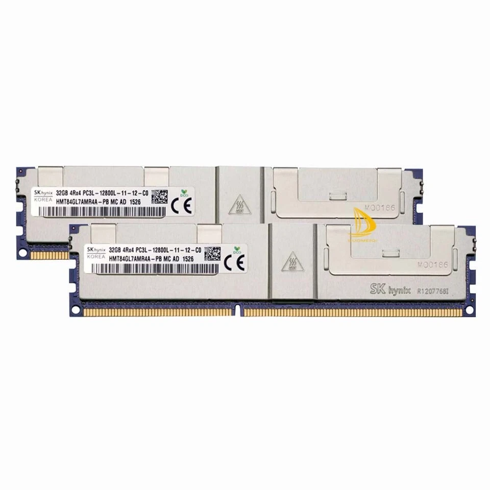 2x 32GB SK Hynix 4Rx4 PC3L-12800L DDR3L 1600Mhz DIMM ECC SERVIDOR Memoria RAM Foto 1 de 4