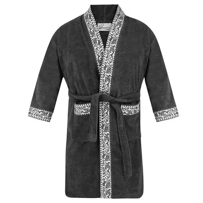 Schnäppchen eleganter Bademantel in Übergröße unisex Anthrazit 3XL - Bild 1 von 4