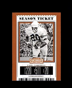 2019 Panini Contenders Draft Picks #36 Earl Campbell Texas Longhorns Oilers - Picture 1 of 2