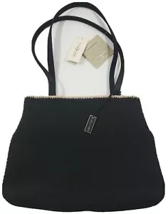 Bolso Cartera Vintage Liz Claiborne Villager Beige, Negro/Bronceado Crochet Nuevo con Etiquetas. - Imagen 1 de 11