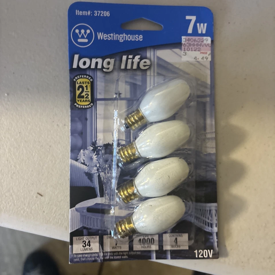 Westinghouse C7 White Night Light Bulbs 1 Pack Of 4 Candelabra Base E12 - Image 1 of 1