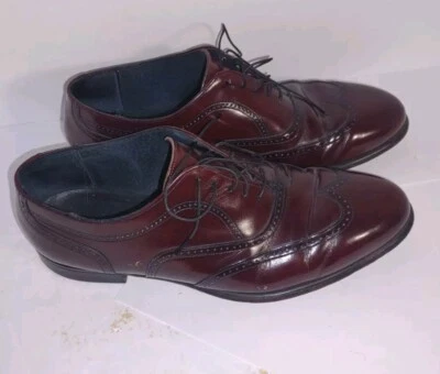 Stafford Comfort Plus Oxford Shoes Mens Burgandy Leather Size 10 D Made in USA - Image 1 of 4