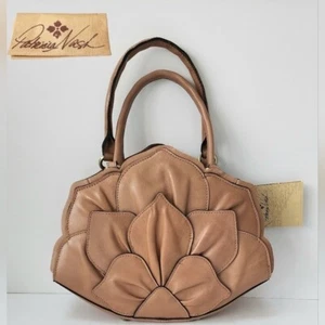 Patricia Nash Petal Floral Design Gennamarie Shoulder Satchel Bag Tan Leather - Bild 1 von 8