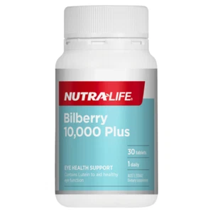 NutraLife Bilberry 10,000 Plus 30 Tablets Eye Health Support - Picture 1 of 1