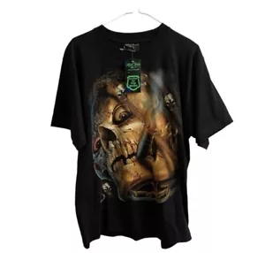 Vtg Ghost Flame Glow In The Dark 2 Side Graphic T Shirt Punk Rock Edgy Sz Medium - Picture 1 of 9