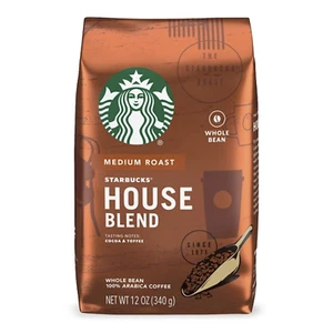 Medium Roast Whole Bean Coffee — House Blend — 1 Bag (12 Oz.) - Picture 1 of 6