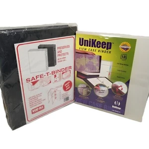 Vue-All Archival Safe-T-Binder w/ Rings, Black & UniKeep View Case Binder Clear - Picture 1 of 14