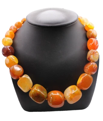 Collier Edelstein Achat Rot Drachenader Dragon Vein Agate Halskette Kette - Bild 1 von 4