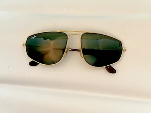 Ray Ban Vintage Sonnenbrille 80er / 90er, gold m. grünem Glas - Bild 1 von 4