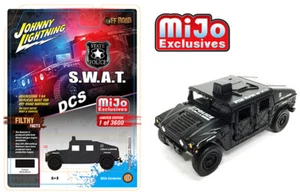 JOHNNY LIGHTNING OFF ROAD POLICE S.W.A.T HUMMER HUMVEE 1/64 MATTE BLACK JLCP7159 - Picture 1 of 1