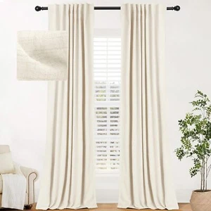 100% Blackout Curtains for Bedroom Thermal Black Out Curtains Back Tab/Rod Po... - Picture 1 of 9