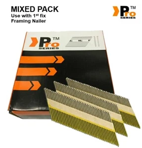 PAQUETE MIXTO Enmarcado de Uñas para DEWALT 18v Inalámbrico Primera Fix 50mm 65mm 75mm 90mm 1 - Imagen 1 de 7