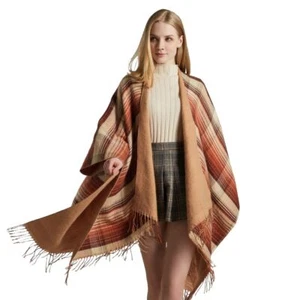 Women's Warm Shawl Wrap Tassel Poncho Cape Open Front Printed Cardigan Shawls... - Picture 1 of 7