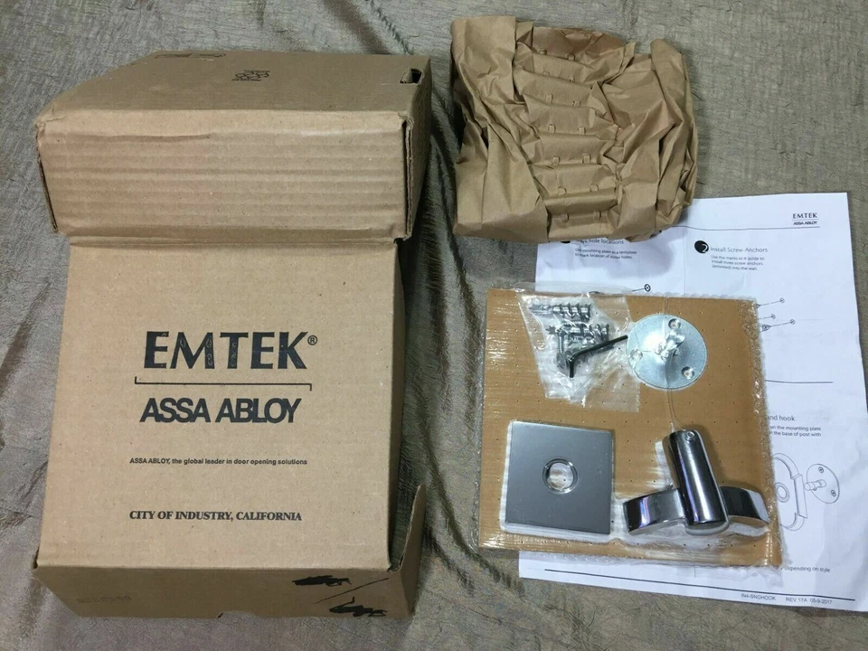 Emtek 2809-10-US26 Modern Brass Double Hook - Square Rosette Polished Chrome