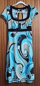 Xanaka💖Kleid Empirekleid💖Gr. 38-40 Blau Braun Stretch - Bild 1 von 5